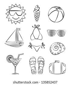 Set of summer pattern