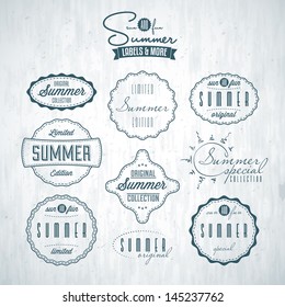 Set of summer related vintage labels
