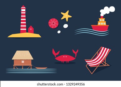 Set of the summer rest icons