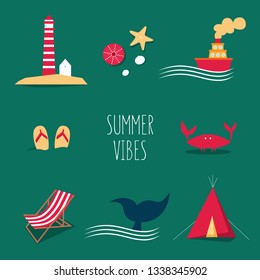 Set of the summer rest icons