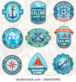 Set Sailing Camp Yacht Club Badge Stock Vector (Royalty Free) 1376738138