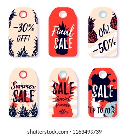 Set of Summer Sale design elements. Vector illustration.