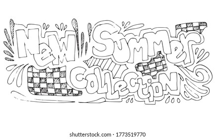 Set of Summer Sale Doodle Collection for banner design template.
