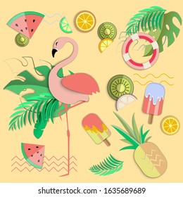 Set with summer sale elements