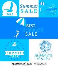 Set of summer sale promotion badge/logo design