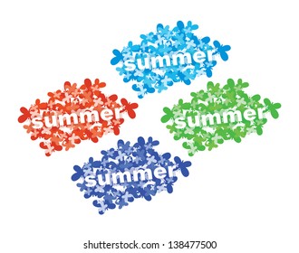 Set of summer sale vector tag.