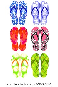 set of summer sandal