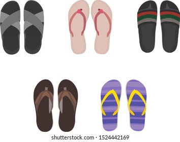 Set of summer sandals footware