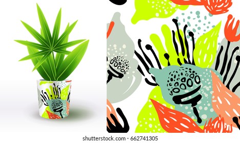 Un conjunto de patrones florales únicos y sin fisuras de verano, demostrados en pantallas textiles. Se puede utilizar para bordado, impresión o seda en tela.