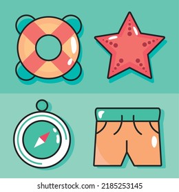 set of summer season design