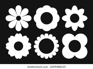 Conjunto de flores de verano y primavera, Formas y siluetas