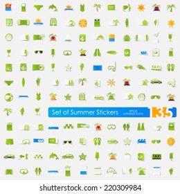 Set of summer stickers