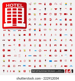Set of summer stickers