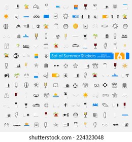 Set of summer stickers
