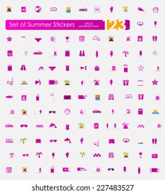 Set of summer stickers