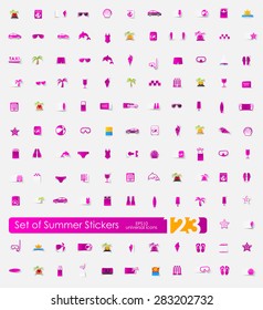 Set of summer stickers