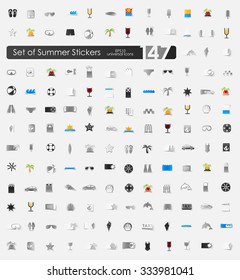Set of summer stickers