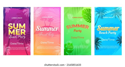 set of summer stories template designs