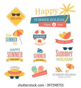 Set of summer style label. summer element.