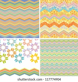 set of summer textile patterns