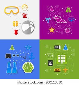 Set of summer tourism icons