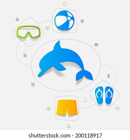 Set of summer tourism icons