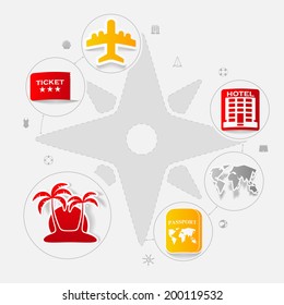 Set of summer tourism icons