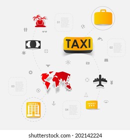 Set of summer tourism icons