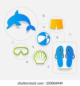 Set of summer tourism icons
