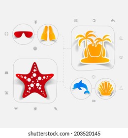 Set of summer tourism icons
