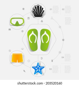 Set of summer tourism icons