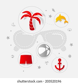 Set of summer tourism icons