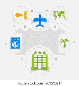Set of summer tourism icons