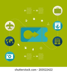 Set of summer tourism icons