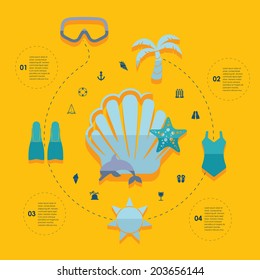 Set of summer tourism icons