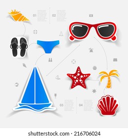 Set of summer tourism icons