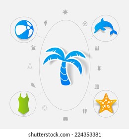 Set of summer tourism icons