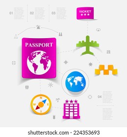 Set of summer tourism icons