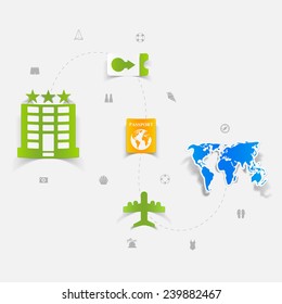 Set of summer tourism icons