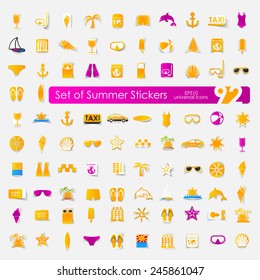 Set of summer tourism icons