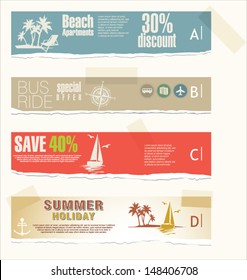 Set of summer vacation banners 