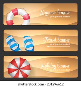 Set of summer vector banner