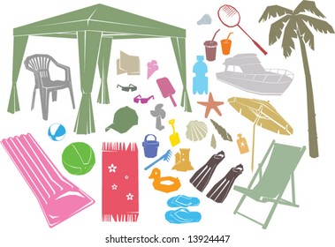 A set of summer vector design elements.