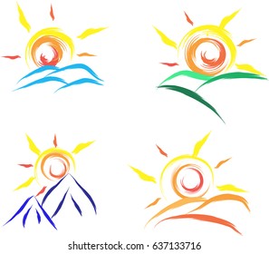 Set of summer vector icon