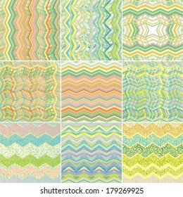 Set of summer zigzag patterns