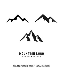 Set of Summit Mountain Peak Logo Design