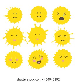 Set the sun blot with different emotions