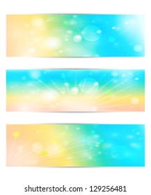 Set with the sun and the bokeh. Vector EPS10.