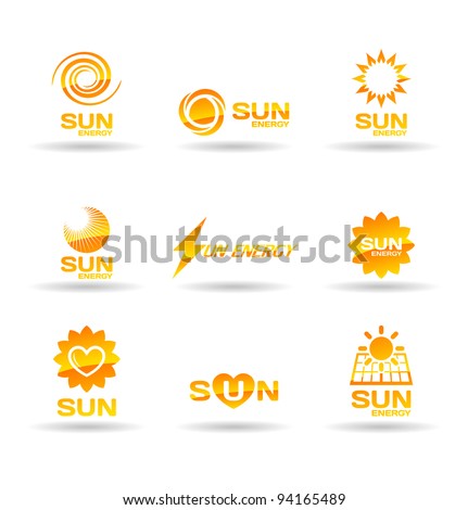 Set of sun energy icons.