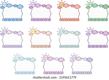 conjunto de notas de carta de sol y valla para escribir con colores pastel